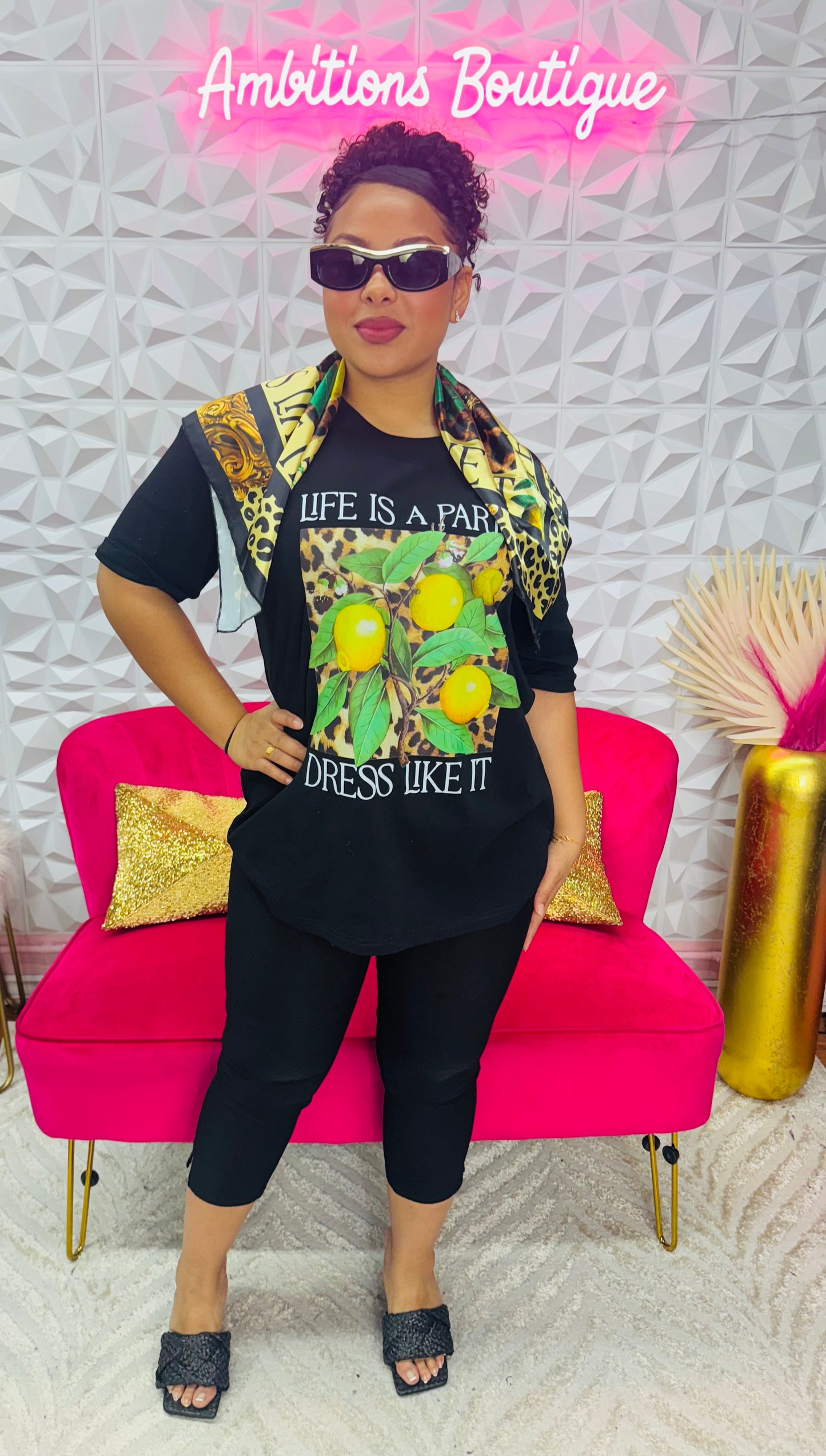 The lemonade top and scarf set