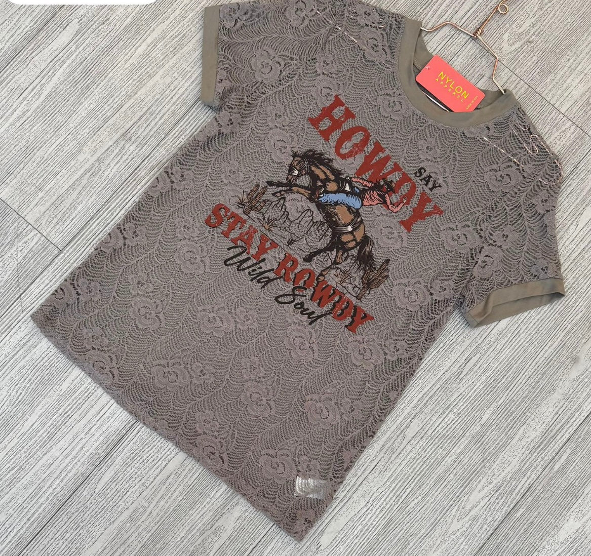 Stay rowdy lace top