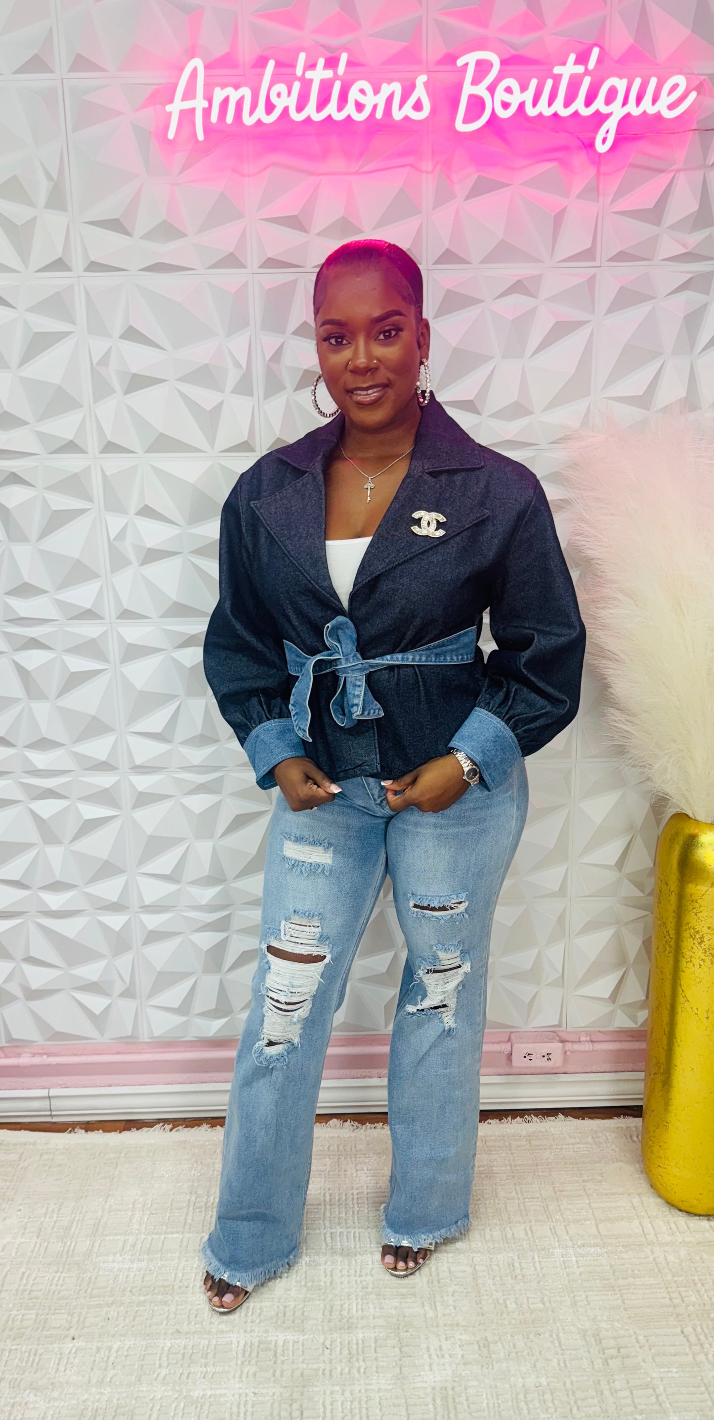 Two tone denim jacket(two colors)