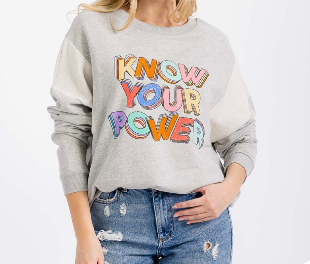 Know your power sweatshirt(two colors)