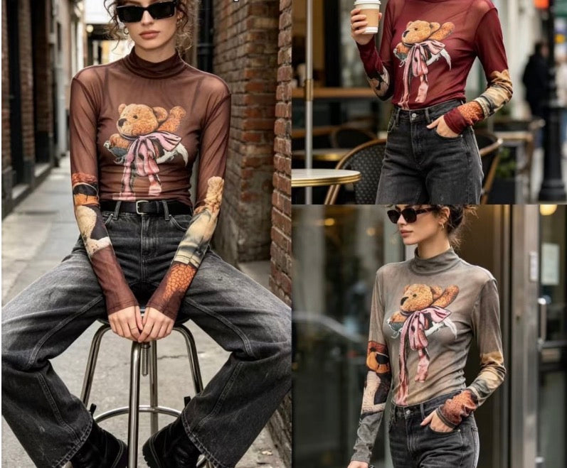 Beary cute mesh top(three colors)