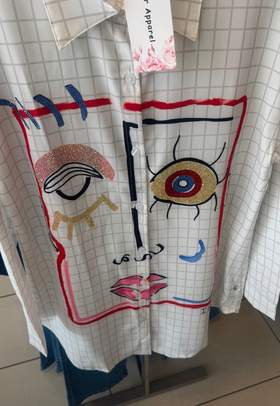 Crazy eyes button up