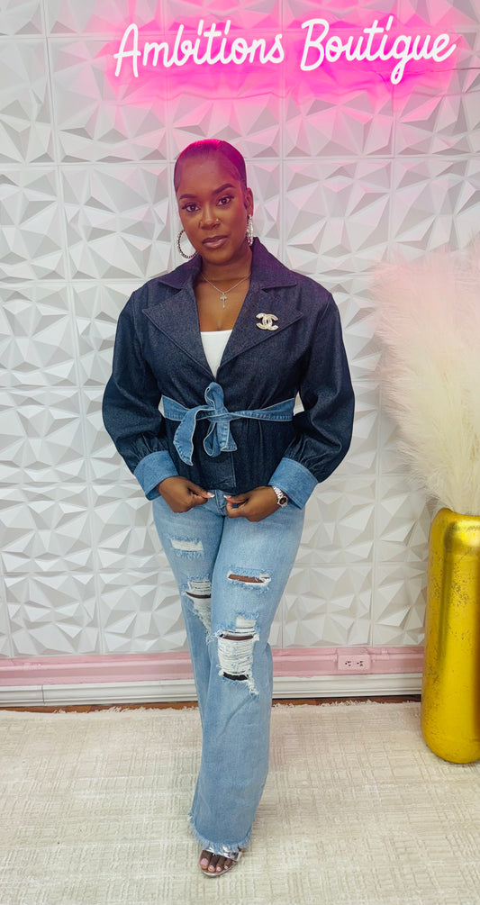 Two tone denim jacket(two colors)