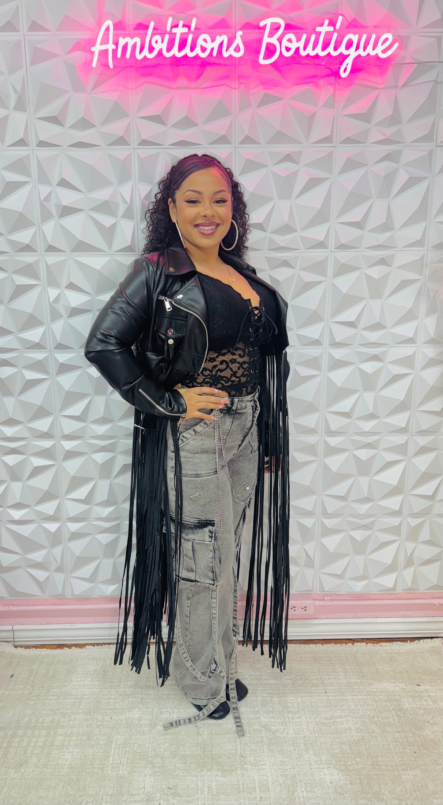 Fringe frenzy moto jacket