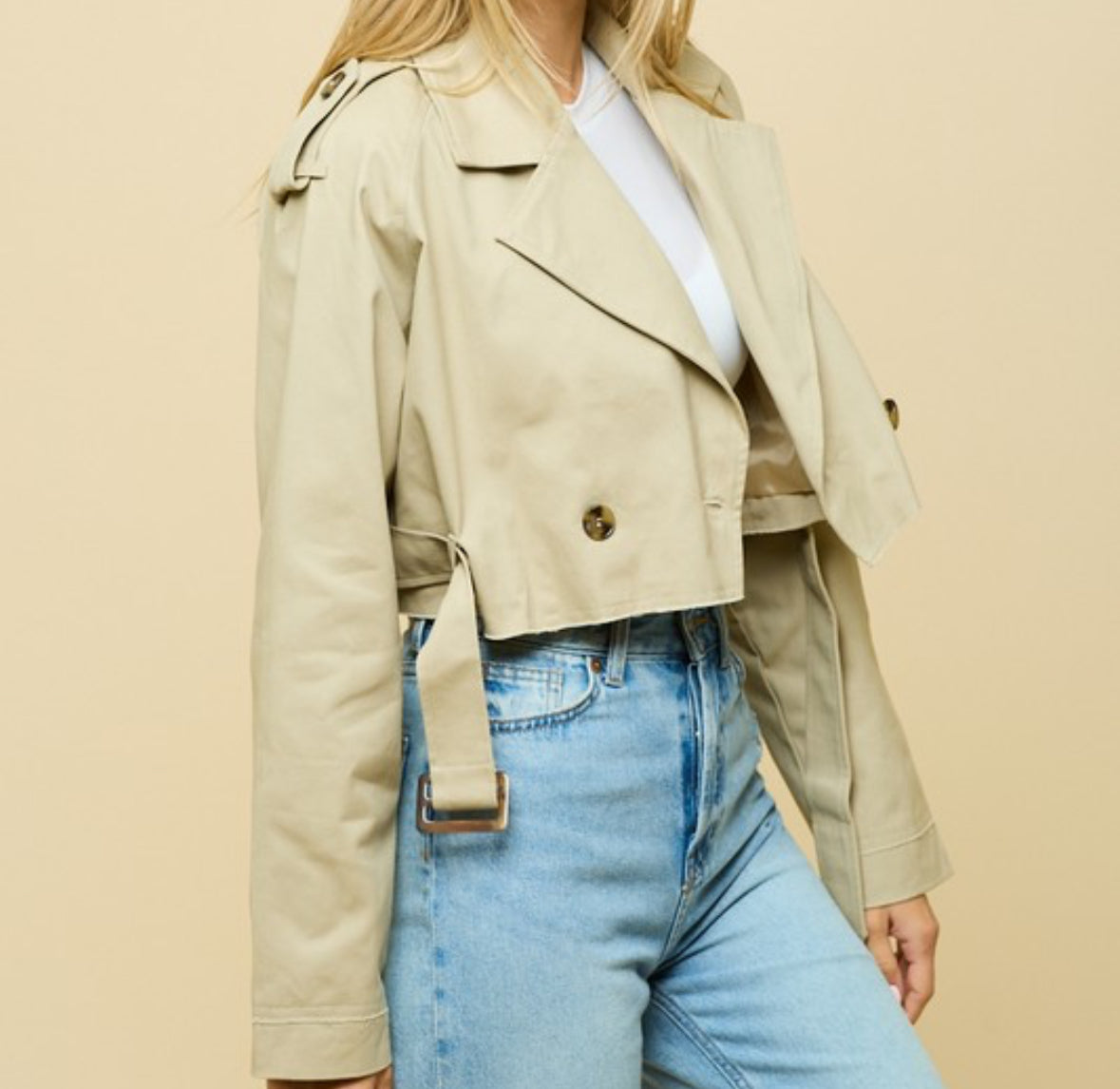 Fall favorite cropped trench(two colors)