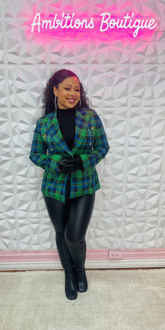 Pretty plaid blazer(two colors)