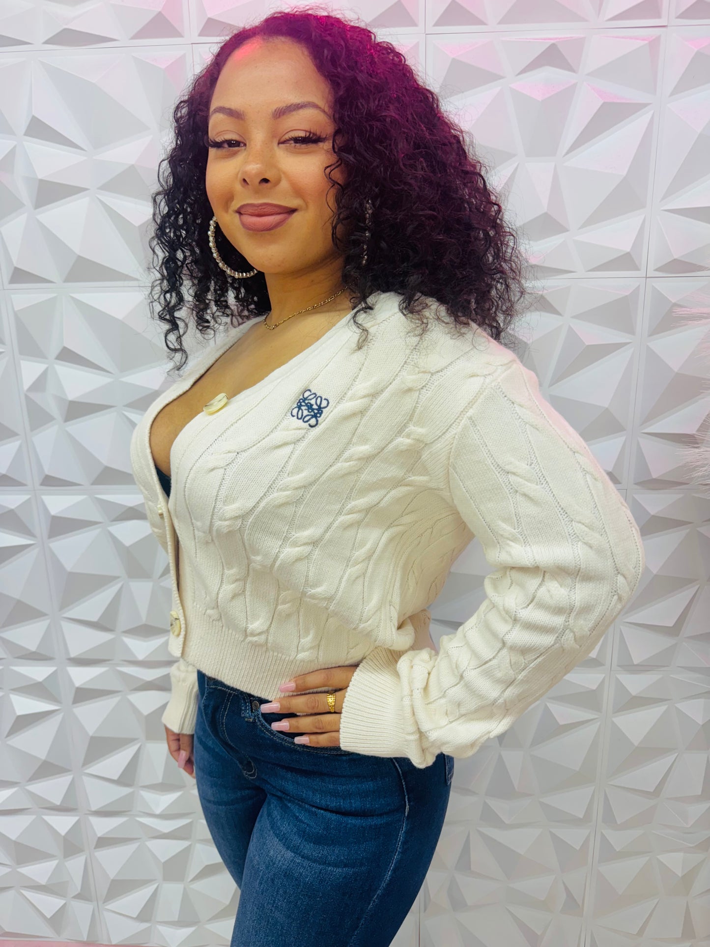 Luxurious cable knit sweater