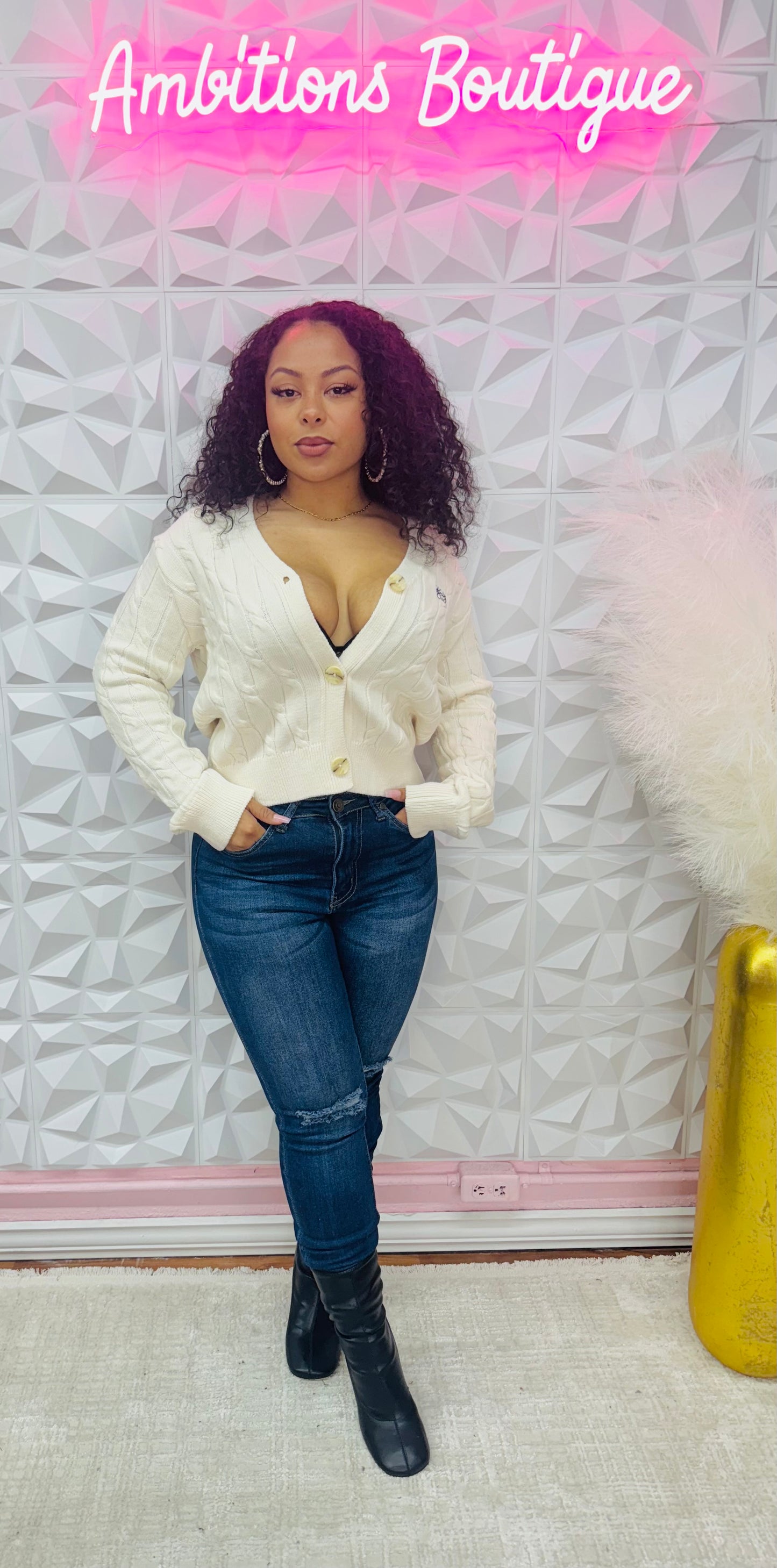 Luxurious cable knit sweater