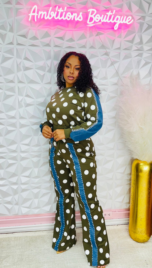 Denim and dots set