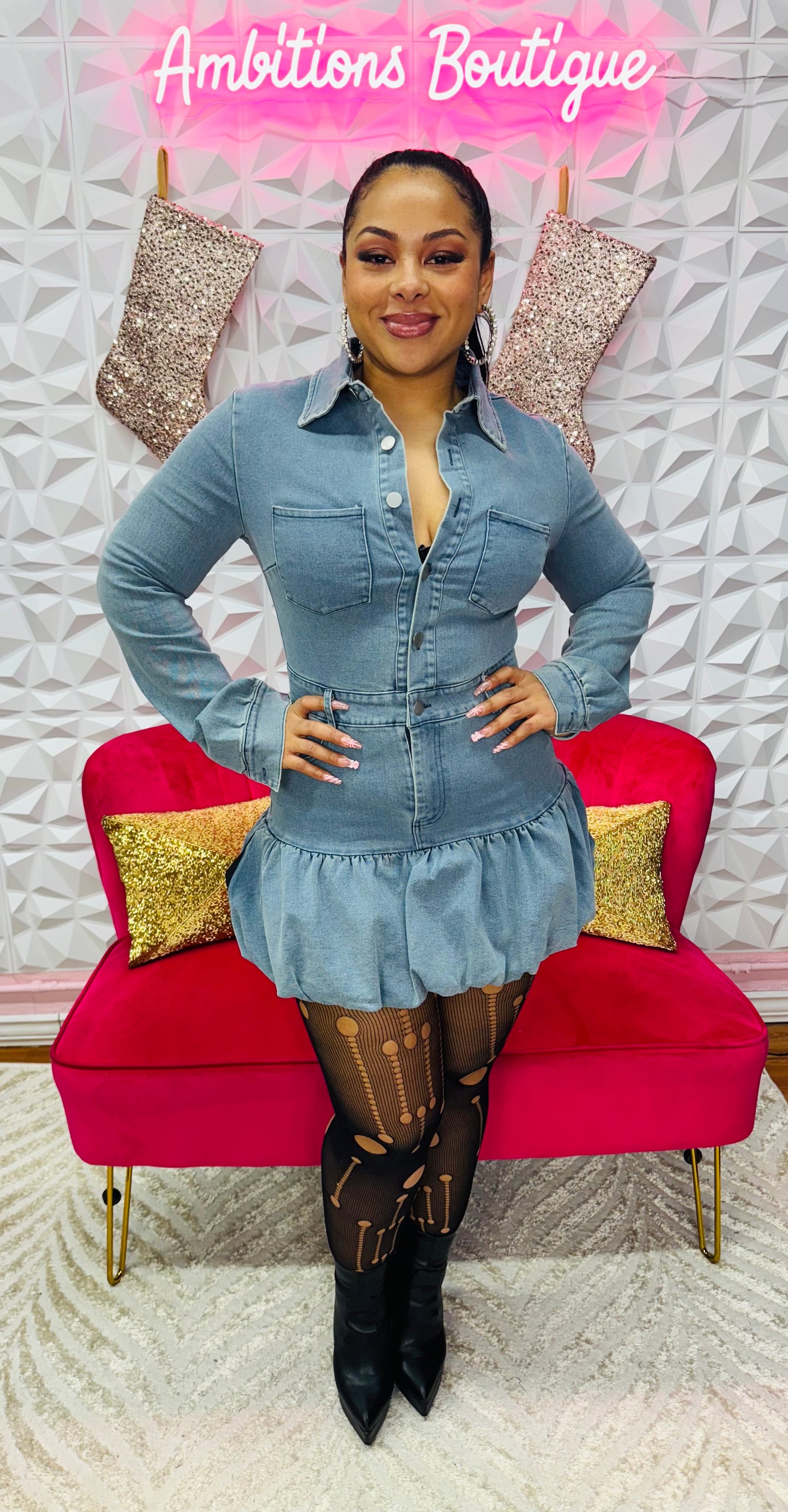 Thee best denim dress(two colors)