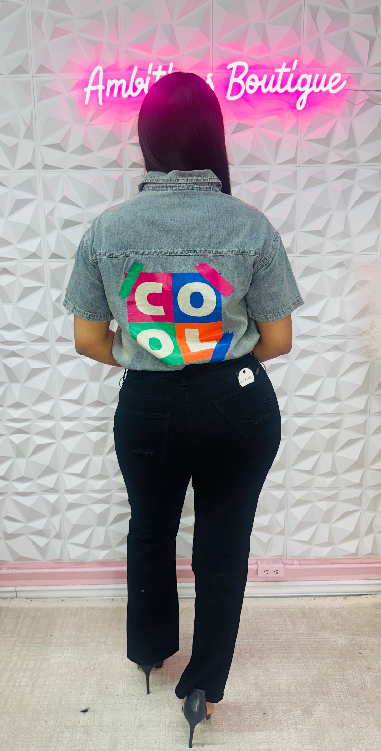 Graffiti denim shirt