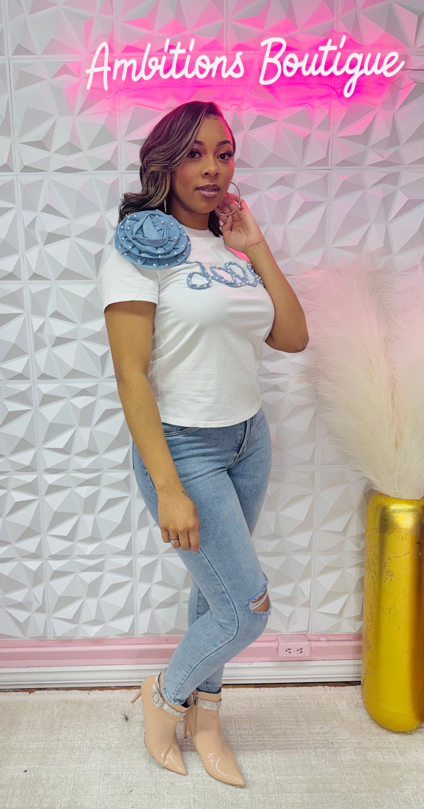 Denim love T-shirt