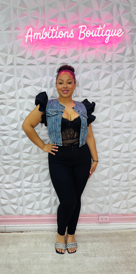 Denim duet vest