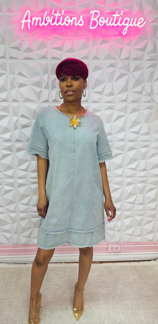 Denim down dress