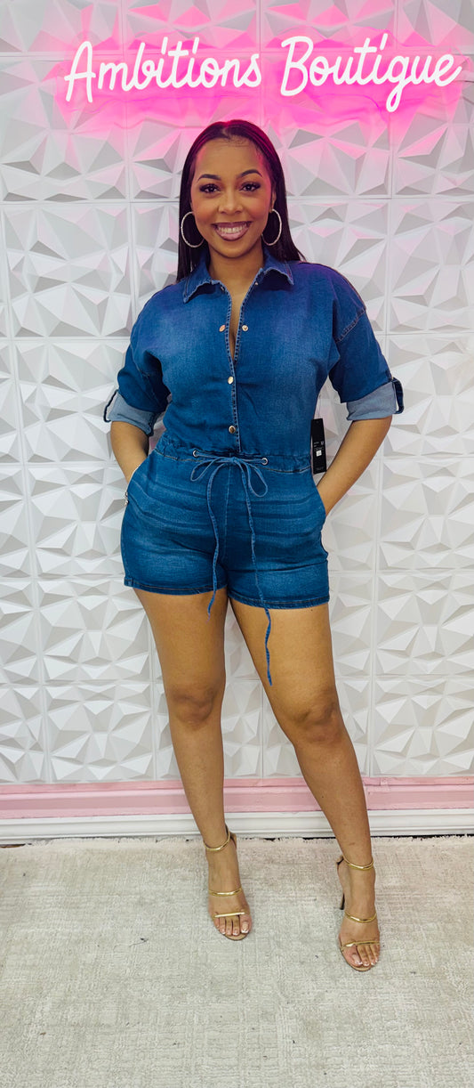 Denim delight romper(two colors)