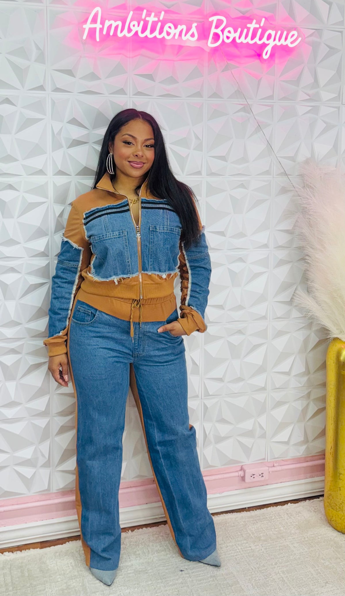 Denim diva set(three colors)
