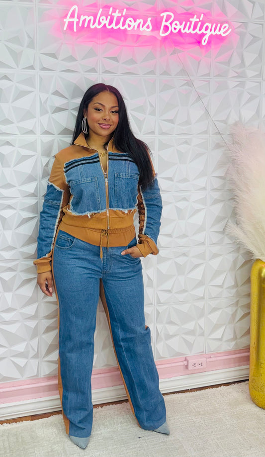 Denim diva set(three colors)