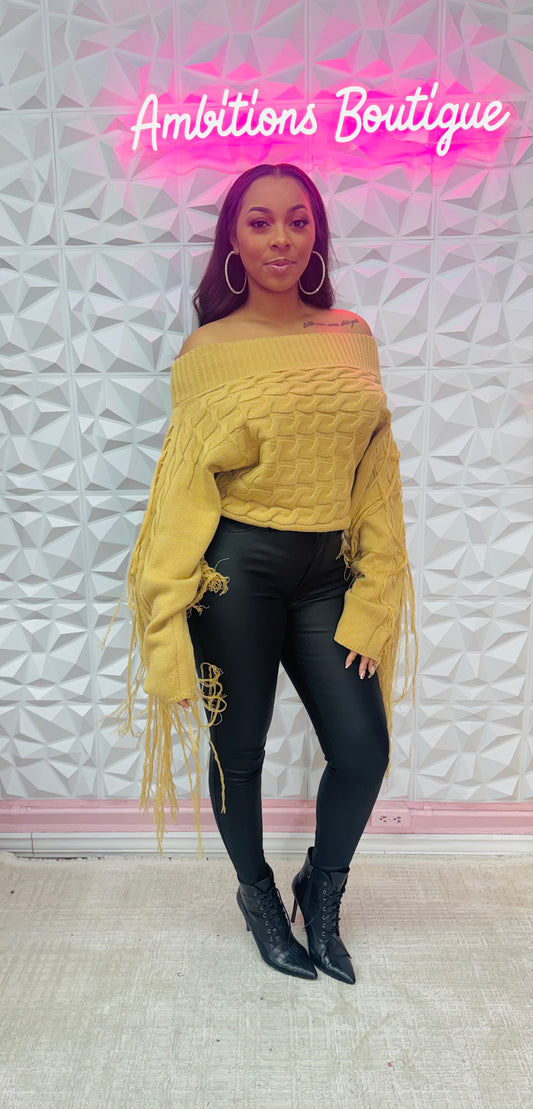 Shoulder action sweater