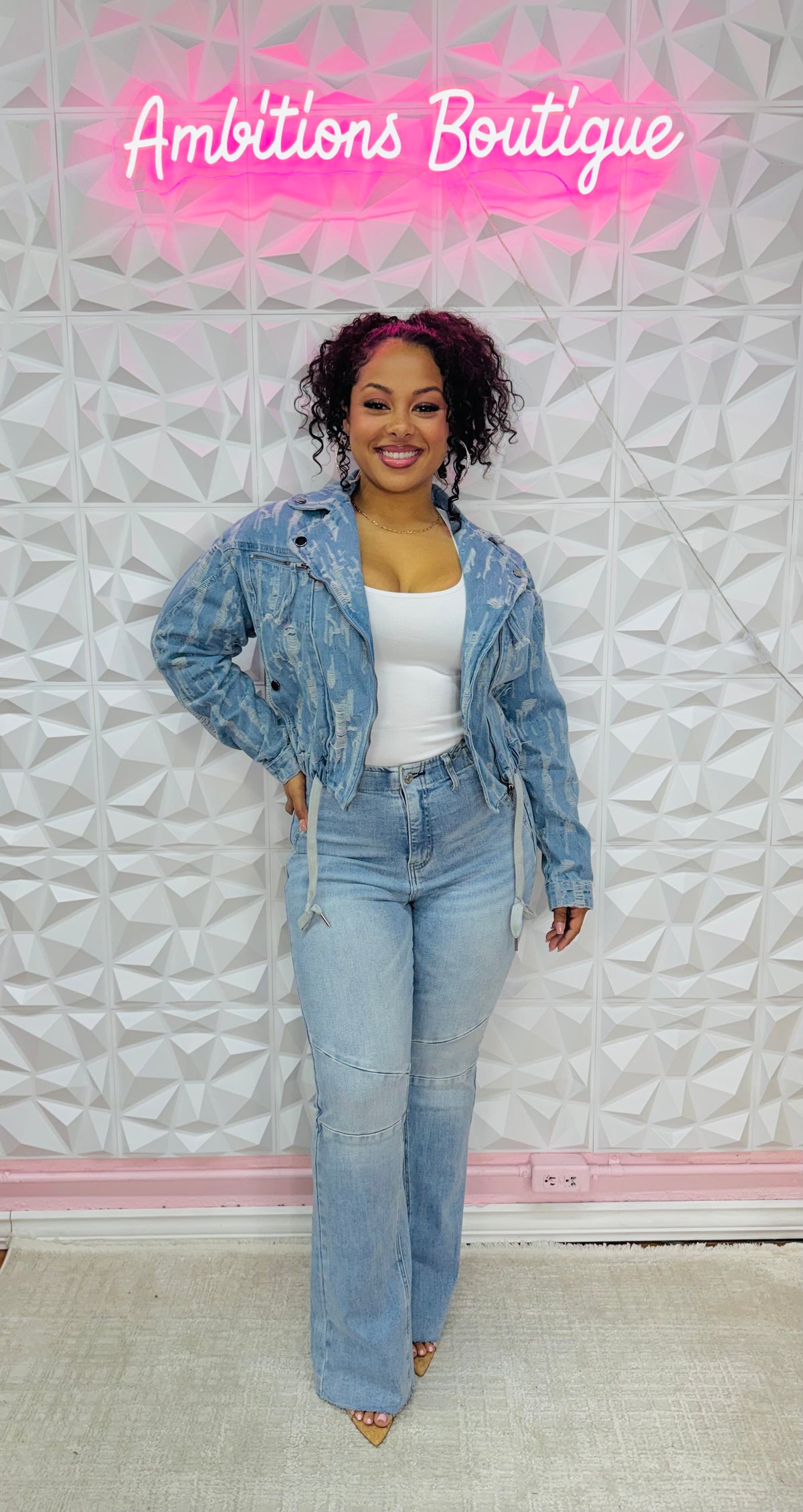 So distressed denim jacket