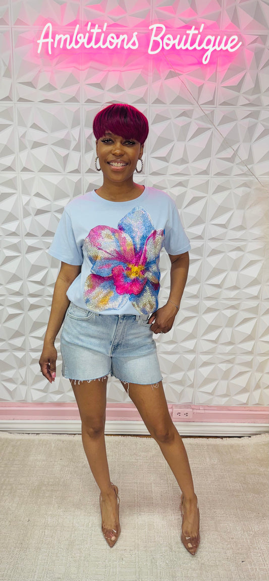 Bloom bling T-shirt(two colors)