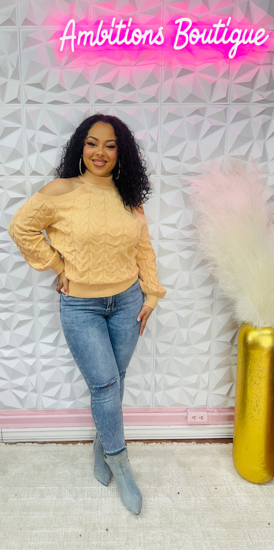 Cold shoulder sweater(two colors)