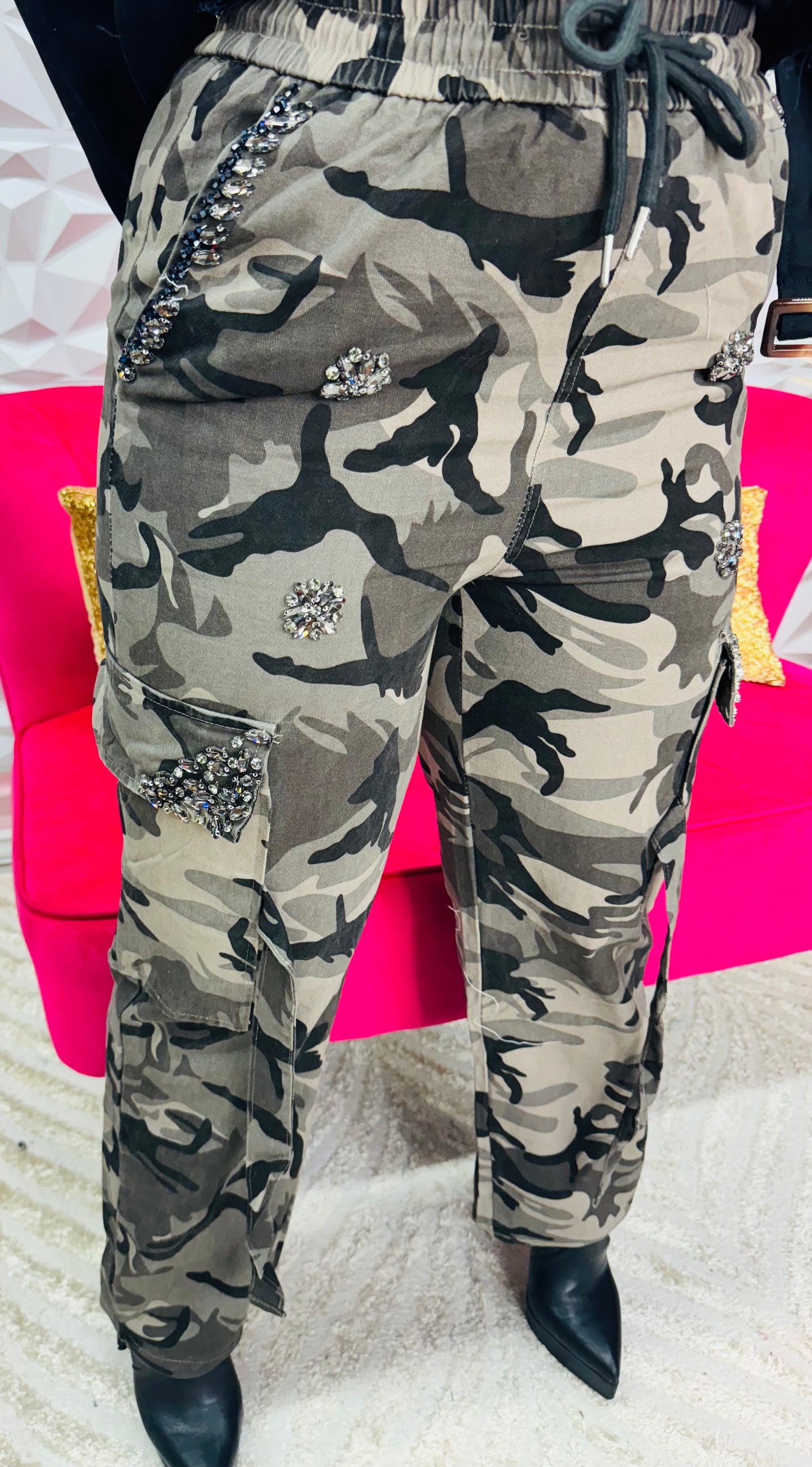 Camo bling joggers