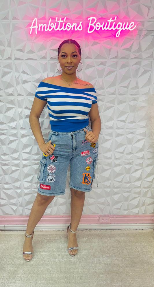 Shoulder and strip top(two colors)