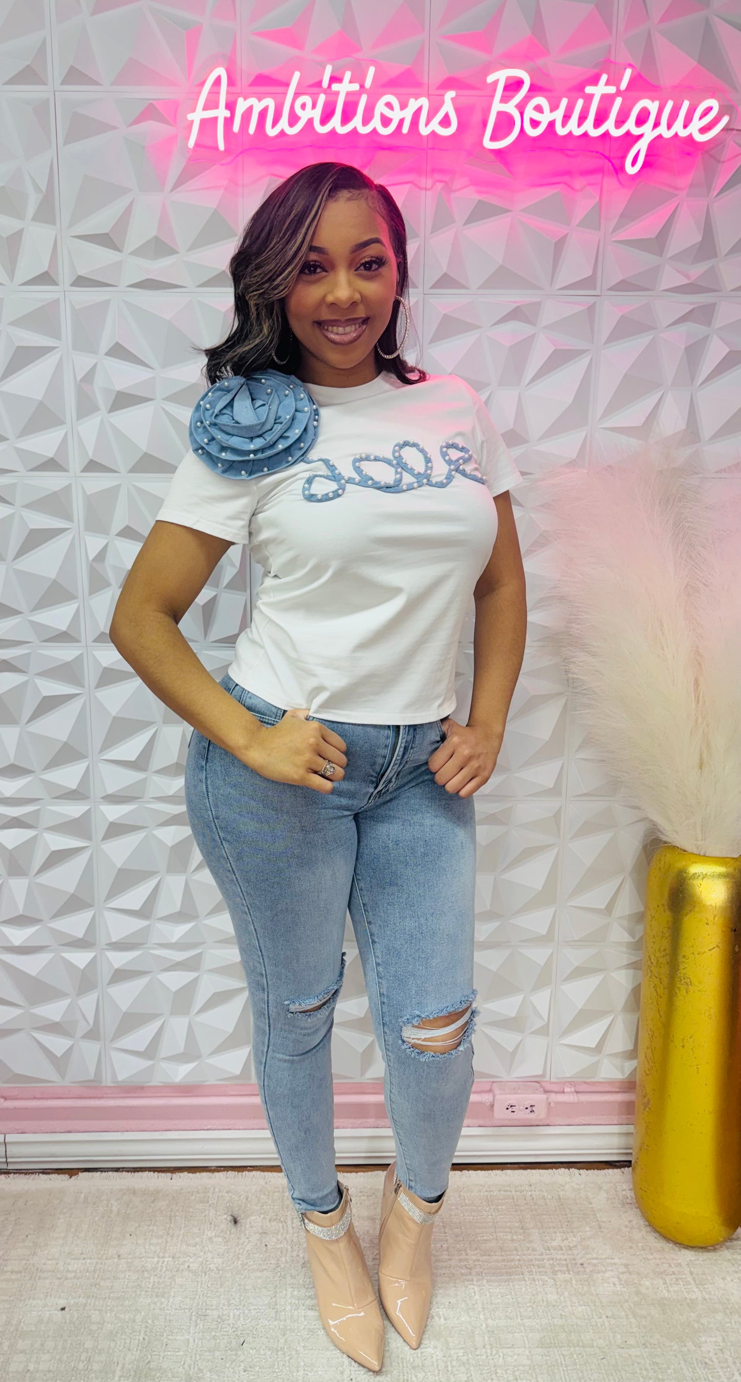 Denim love T-shirt