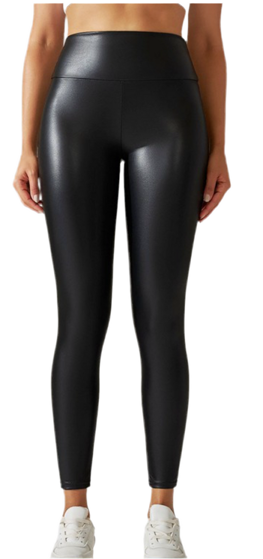 Basic faux leather leggings