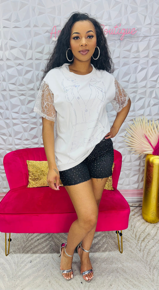 Bling and lace Tshirt