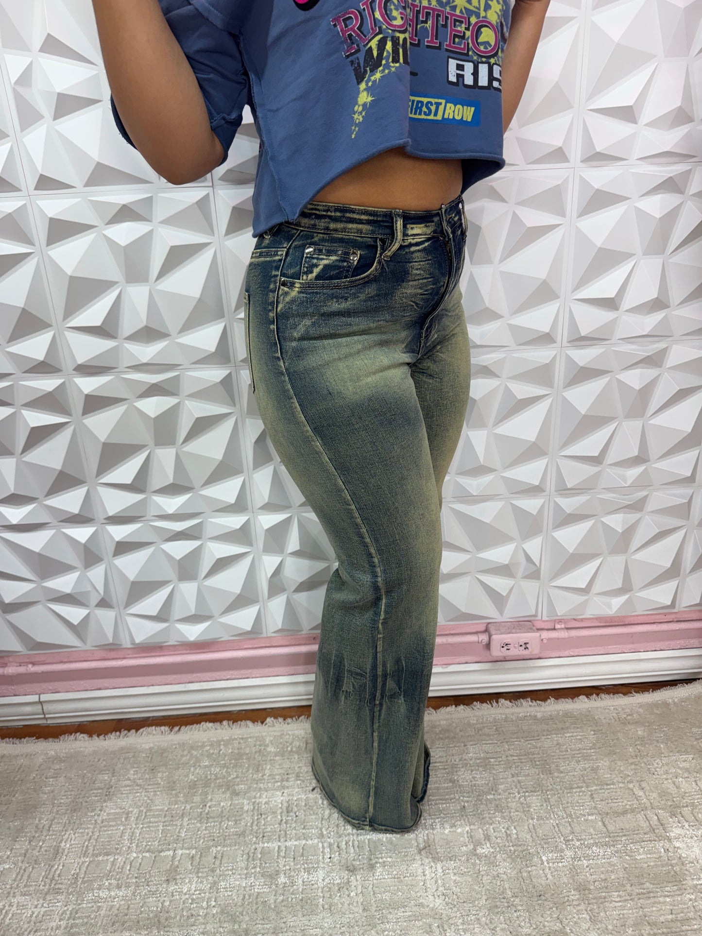 Vintage wash jeans(U833)