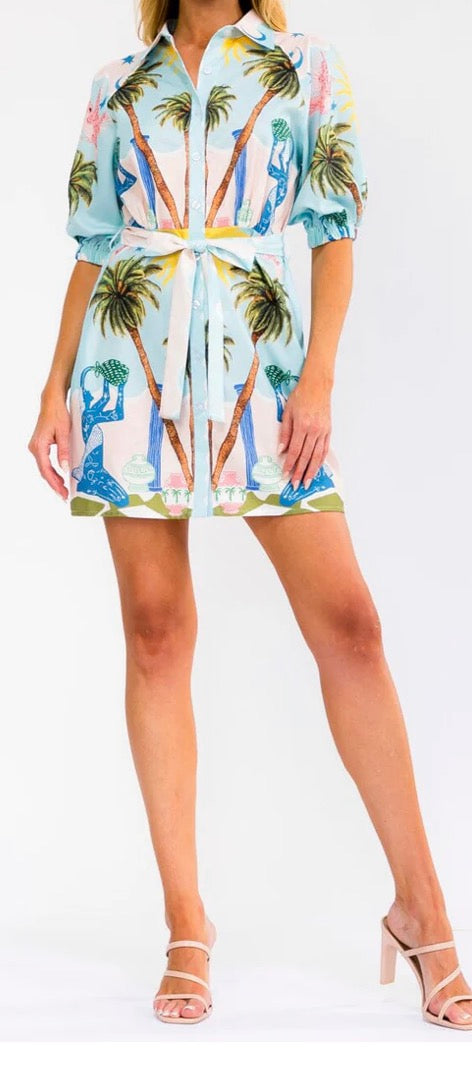 Palm trees cool breeze dress