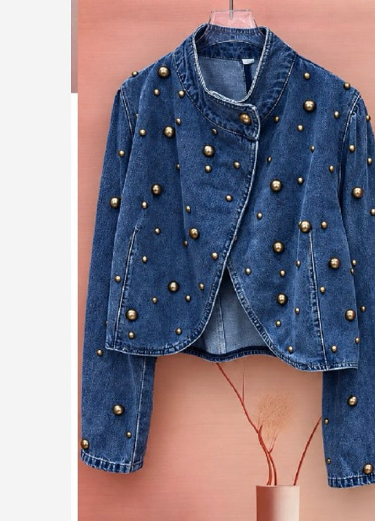 So studded denim jacket