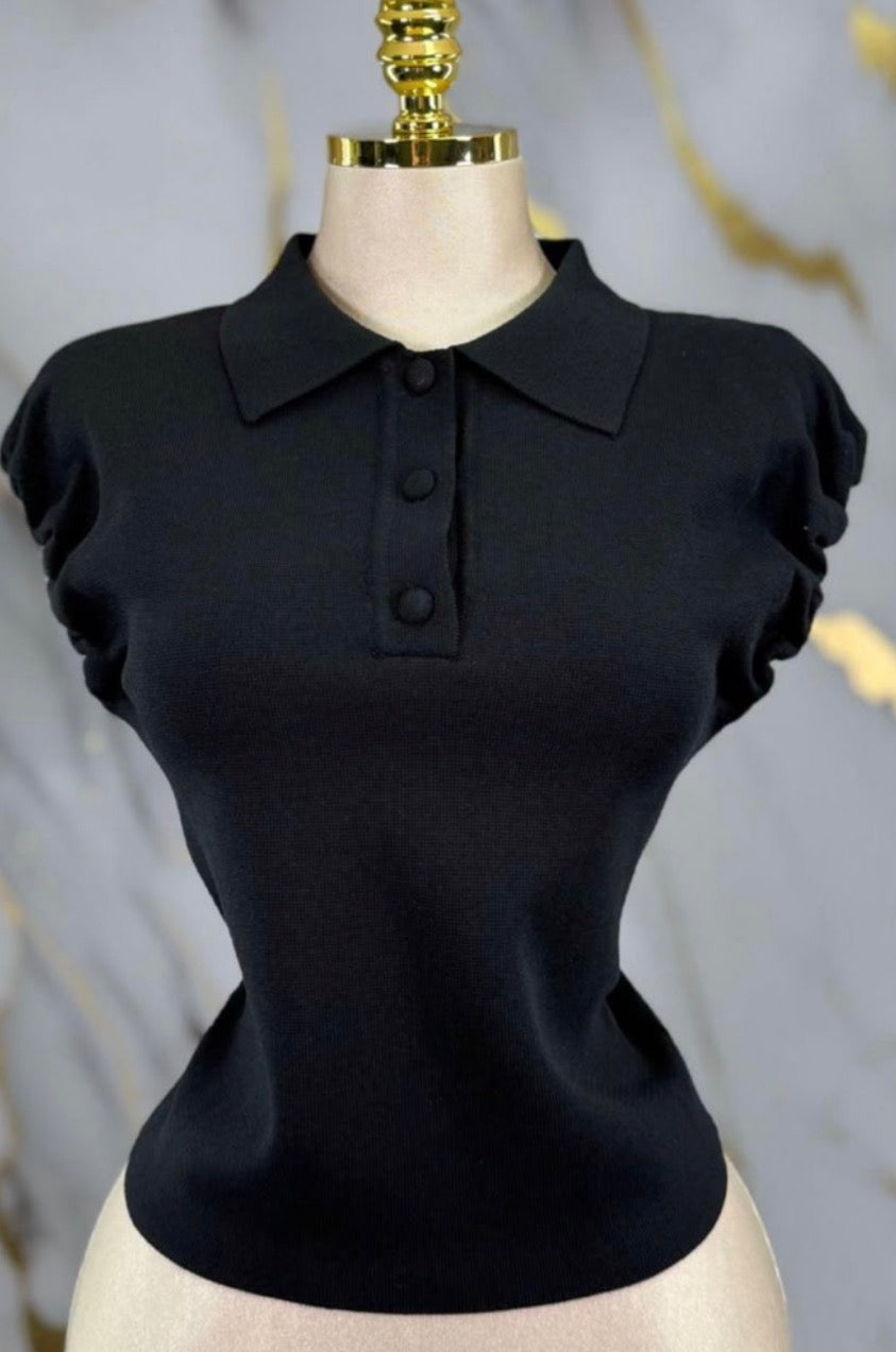 Deep dark polo top
