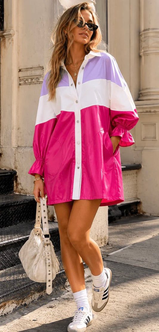 Foxy faux leather dress