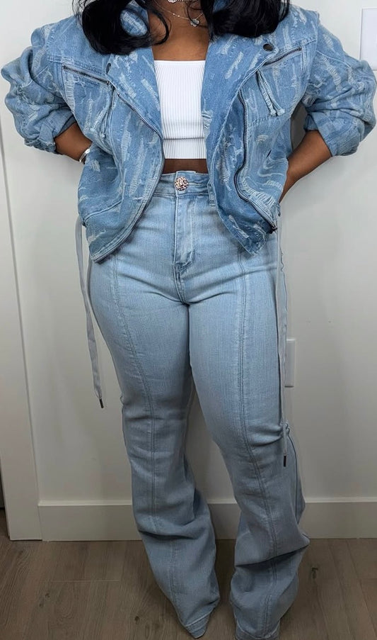 So distressed denim jacket