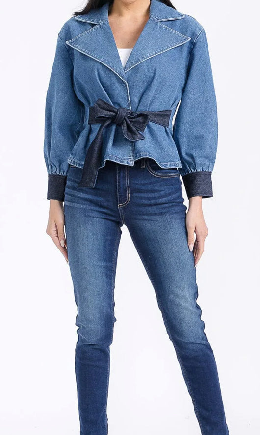 Two tone denim jacket(two colors)