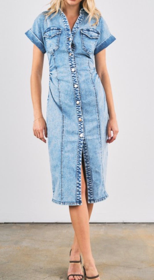 Denim down dress