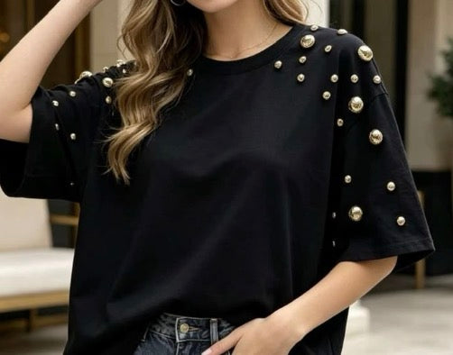 Gold studded T-shirt