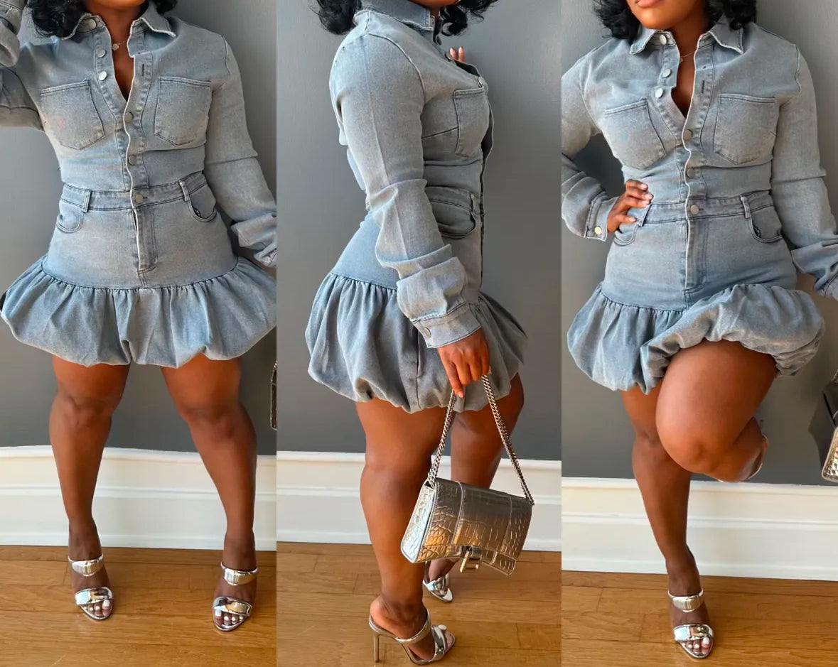 Thee best denim dress(two colors)