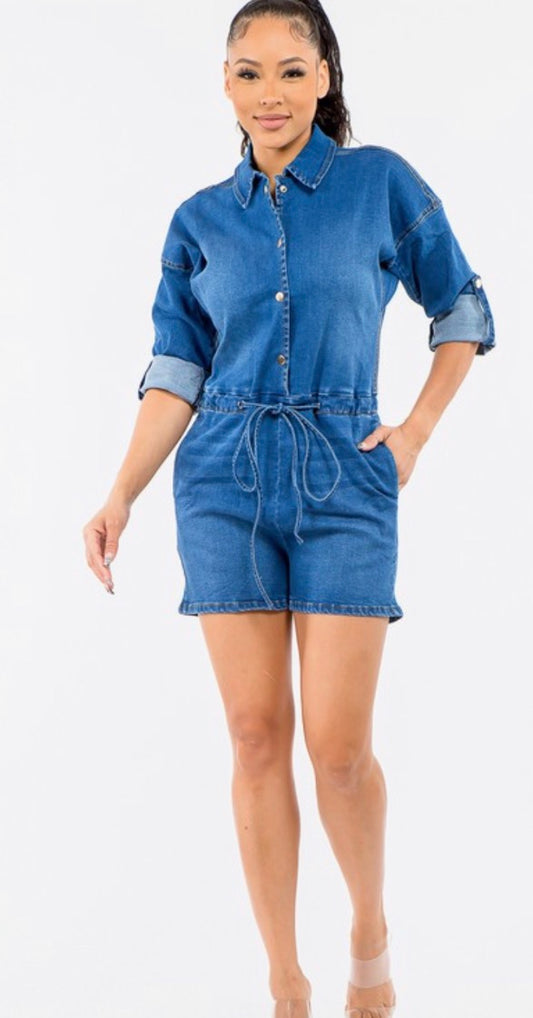 Denim delight romper(two colors)