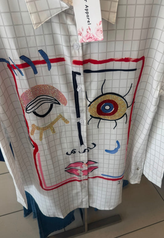 Crazy eyes button up