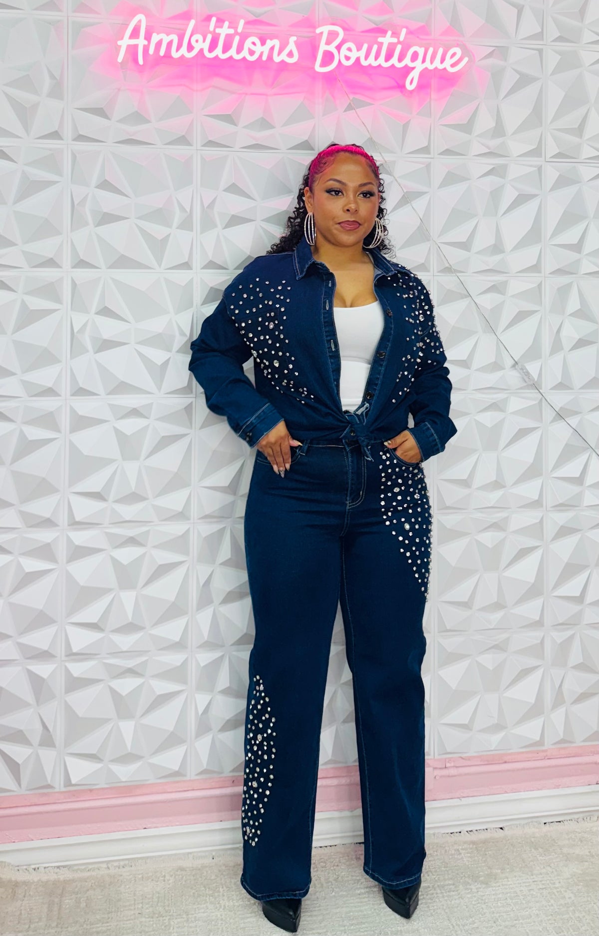 Denim and diamond set