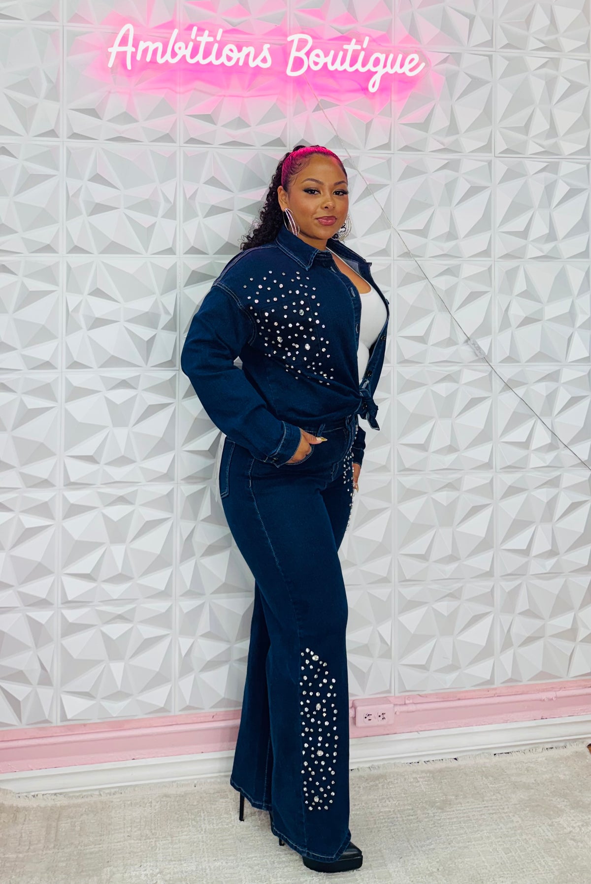 Denim and diamond set