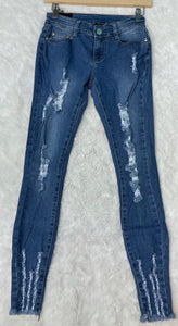 distressed down to the ankle jeans(BO-K344)